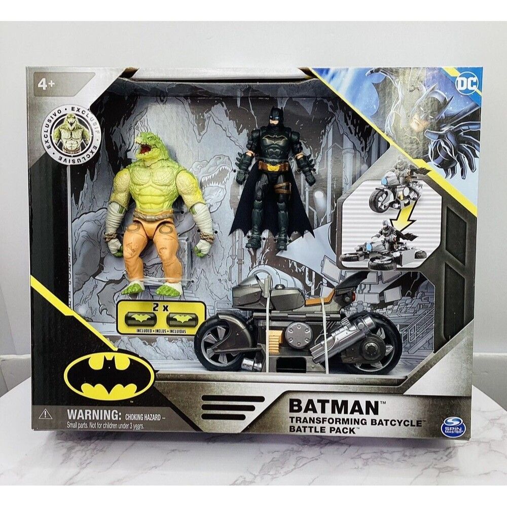 Batman Transforming Batcycle Battle Pack with Exclusive 4" Killer Croc Fig NIB